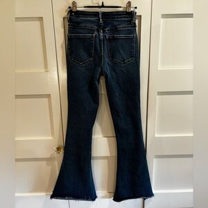 Vervet Denim Bootcut high waist jeans, 24 & 28 inch inseam distressed dark wash